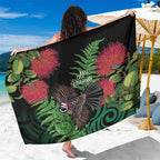 Meri Kirihimete New Zealand Sarong Piwakawaka Koru Fern Mix Pohutukawa - Aussie Hoodie