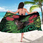 Meri Kirihimete New Zealand Sarong Piwakawaka Koru Fern Mix Pohutukawa - Aussie Hoodie