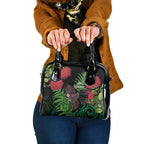 Meri Kirihimete New Zealand Shoulder Handbag Piwakawaka Koru Fern Mix Pohutukawa - Aussie Hoodie