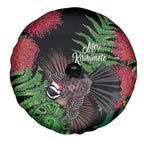 Meri Kirihimete New Zealand Spare Tire Cover Piwakawaka Koru Fern Mix Pohutukawa - Aussie Hoodie