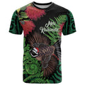 Meri Kirihimete New Zealand T Shirt Piwakawaka Koru Fern Mix Pohutukawa - Aussie Hoodie