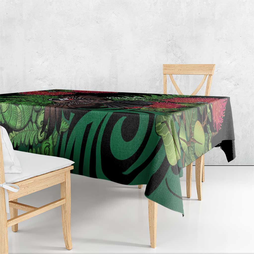 Meri Kirihimete New Zealand Tablecloth Piwakawaka Koru Fern Mix Pohutukawa - Aussie Hoodie