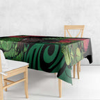 Meri Kirihimete New Zealand Tablecloth Piwakawaka Koru Fern Mix Pohutukawa - Aussie Hoodie