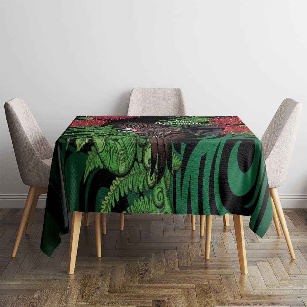 Meri Kirihimete New Zealand Tablecloth Piwakawaka Koru Fern Mix Pohutukawa - Aussie Hoodie