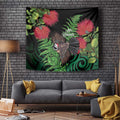 Meri Kirihimete New Zealand Tapestry Piwakawaka Koru Fern Mix Pohutukawa - Aussie Hoodie