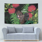 Meri Kirihimete New Zealand Tapestry Piwakawaka Koru Fern Mix Pohutukawa - Aussie Hoodie