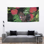 Meri Kirihimete New Zealand Tapestry Piwakawaka Koru Fern Mix Pohutukawa - Aussie Hoodie