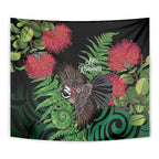 Meri Kirihimete New Zealand Tapestry Piwakawaka Koru Fern Mix Pohutukawa - Aussie Hoodie