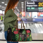 Meri Kirihimete New Zealand Travel Bag Piwakawaka Koru Fern Mix Pohutukawa - Aussie Hoodie