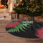 Meri Kirihimete New Zealand Tree Skirt Piwakawaka Koru Fern Mix Pohutukawa - Aussie Hoodie