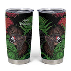 Meri Kirihimete New Zealand Tumbler Cup Piwakawaka Koru Fern Mix Pohutukawa - Aussie Hoodie