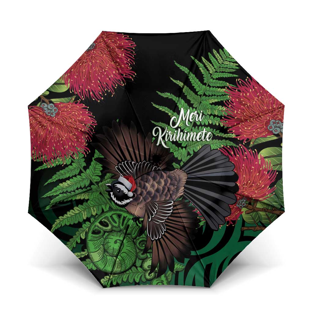 Meri Kirihimete New Zealand Umbrella Piwakawaka Koru Fern Mix Pohutukawa - Aussie Hoodie