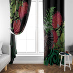 Meri Kirihimete New Zealand Window Curtain Piwakawaka Koru Fern Mix Pohutukawa - Aussie Hoodie