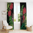 Meri Kirihimete New Zealand Window Curtain Piwakawaka Koru Fern Mix Pohutukawa - Aussie Hoodie