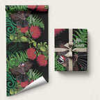 Meri Kirihimete New Zealand Wrapping Paper Piwakawaka Koru Fern Mix Pohutukawa - Aussie Hoodie
