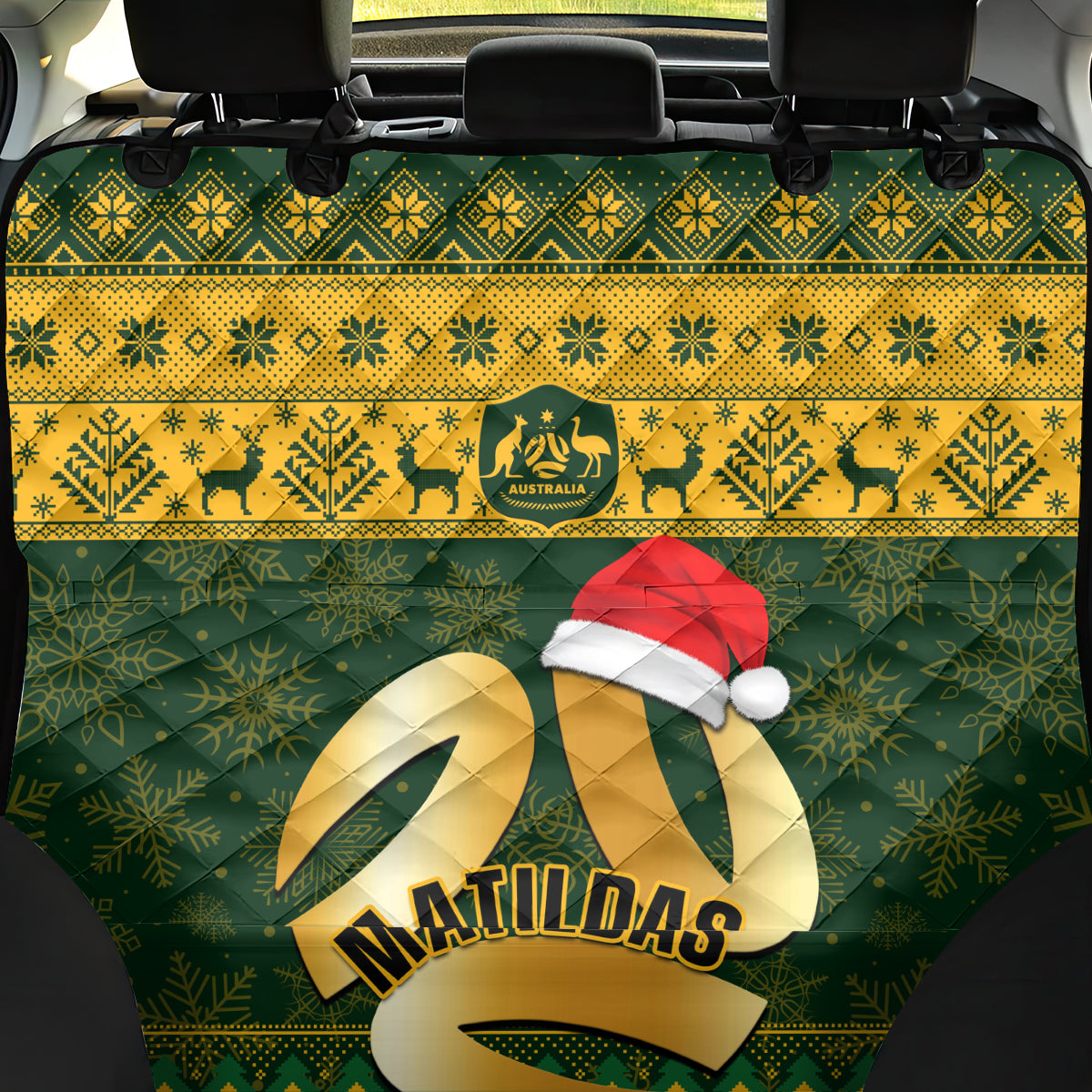 personalised-australia-matildas-christmas-back-car-seat-cover-merry-xmas-2023-national-color