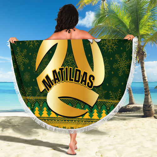 personalised-australia-matildas-christmas-beach-blanket-merry-xmas-2023-national-color