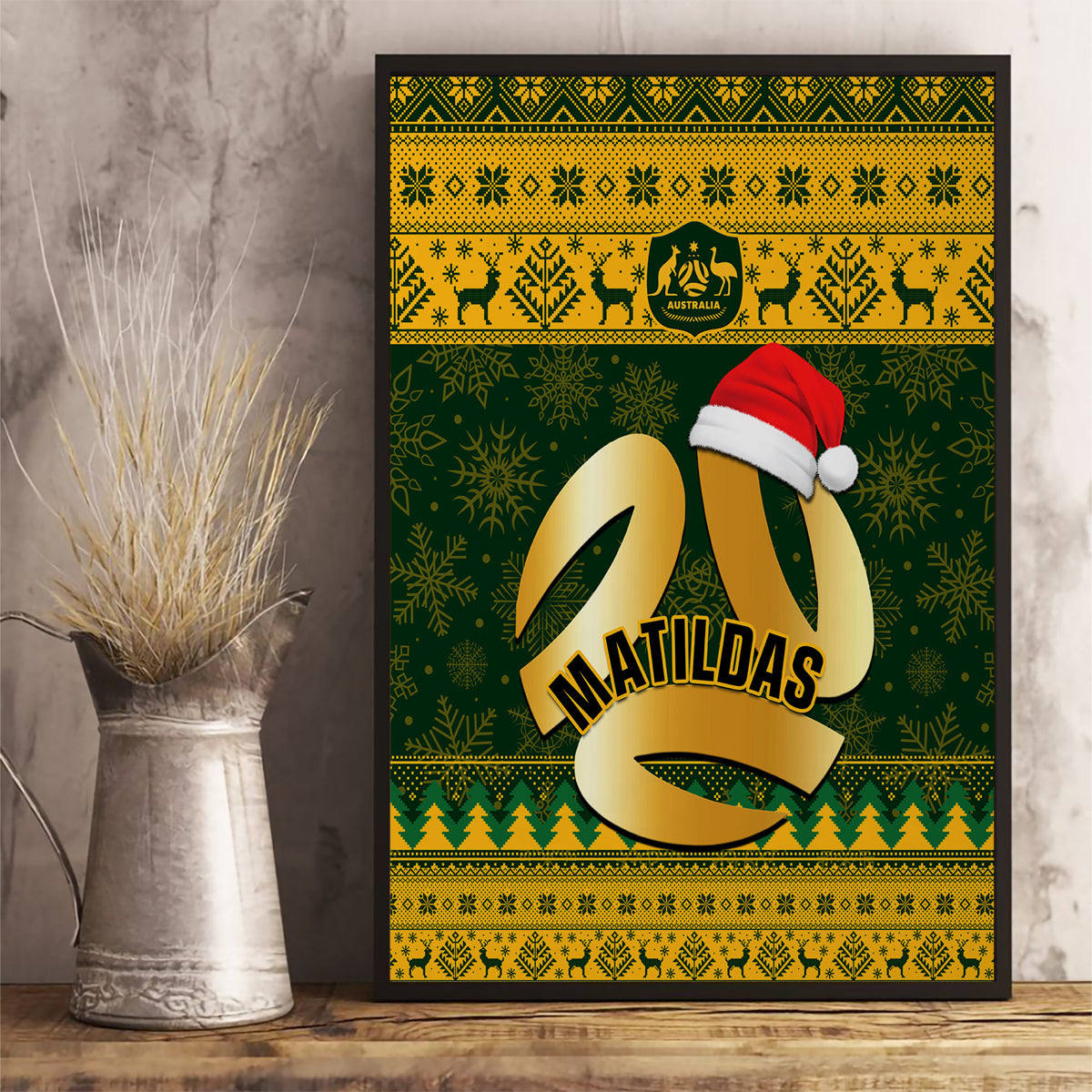 personalised-australia-matildas-christmas-canvas-wall-art-merry-xmas-2023-national-color