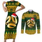 personalised-australia-matildas-christmas-couples-matching-short-sleeve-bodycon-dress-and-long-sleeve-button-shirts-merry-xmas-2023-national-color