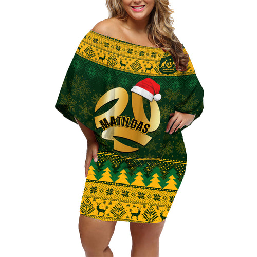 personalised-australia-matildas-christmas-family-matching-off-shoulder-short-dress-and-hawaiian-shirt-merry-xmas-2023-national-color