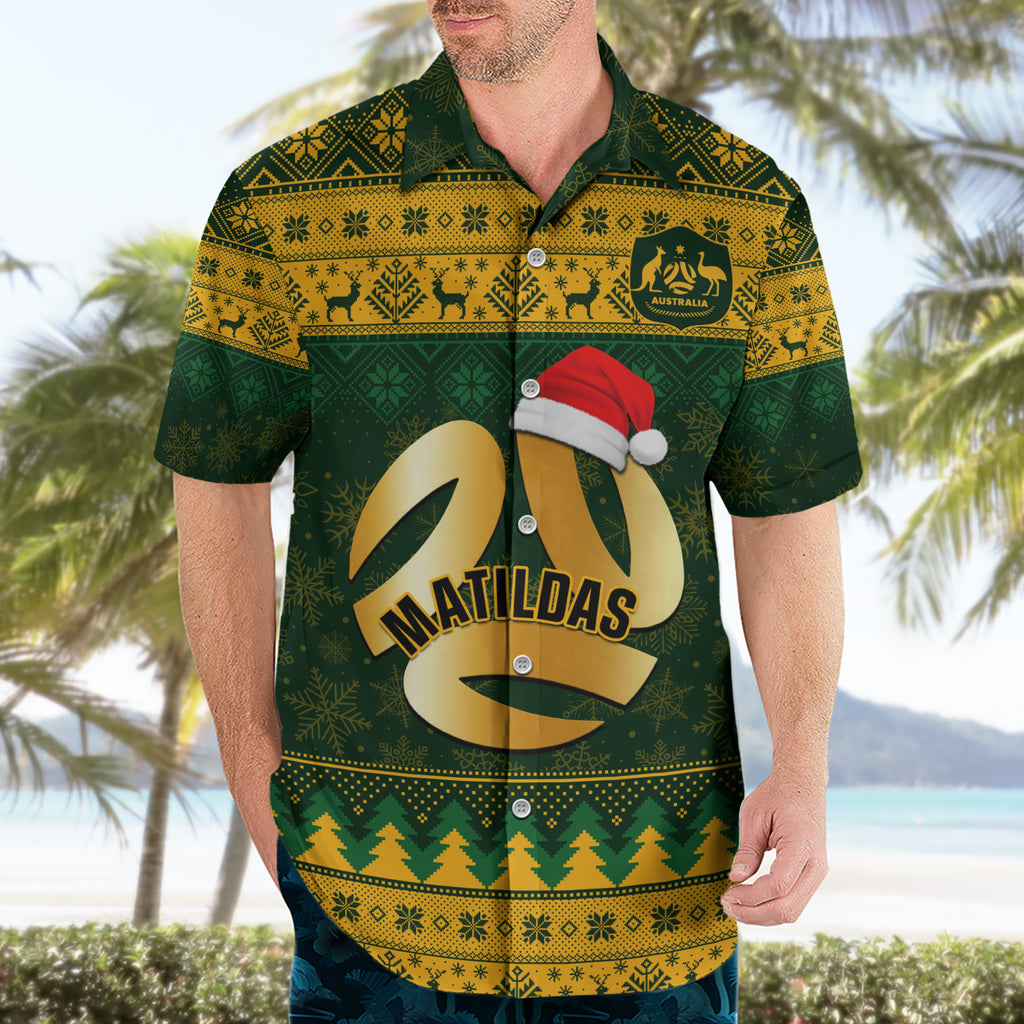 personalised-australia-matildas-christmas-hawaiian-shirt-merry-xmas-2023-national-color