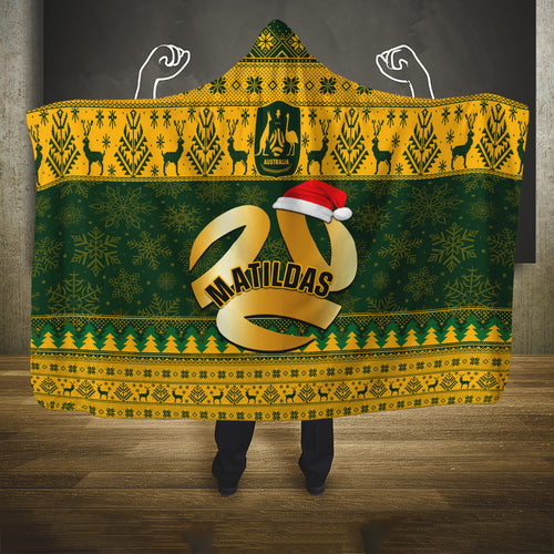 personalised-australia-matildas-christmas-hooded-blanket-merry-xmas-2023-national-color