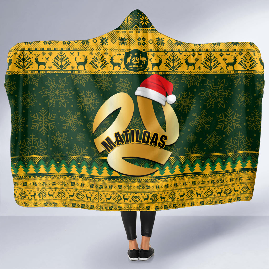 personalised-australia-matildas-christmas-hooded-blanket-merry-xmas-2023-national-color