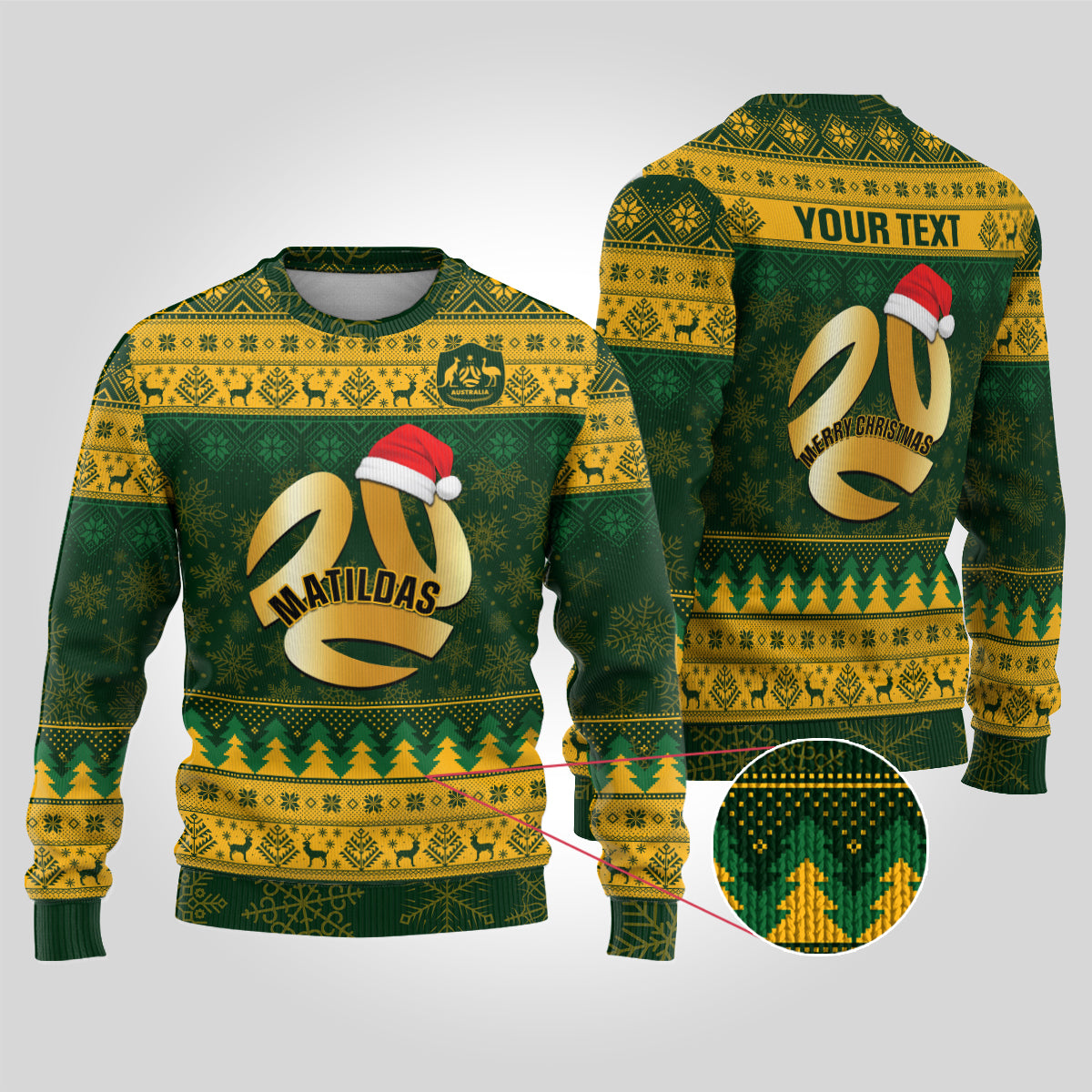 personalised-australia-matildas-christmas-ugly-christmas-sweater-merry-xmas-2023-national-color