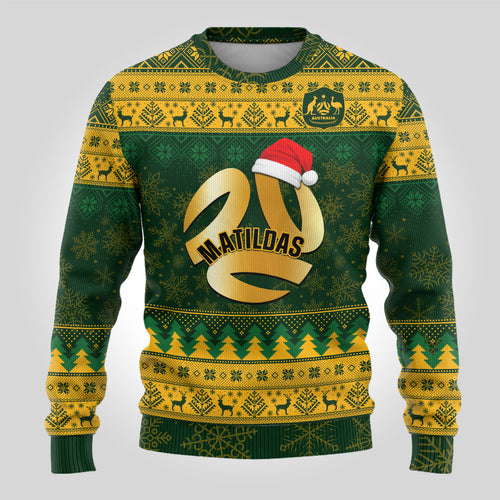 personalised-australia-matildas-christmas-ugly-christmas-sweater-merry-xmas-2023-national-color