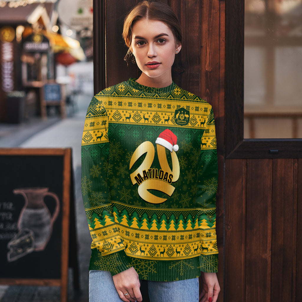personalised-australia-matildas-christmas-ugly-christmas-sweater-merry-xmas-2023-national-color