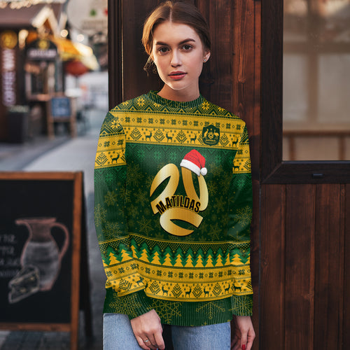 personalised-australia-matildas-christmas-ugly-christmas-sweater-merry-xmas-2023-national-color