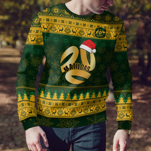 personalised-australia-matildas-christmas-ugly-christmas-sweater-merry-xmas-2023-national-color