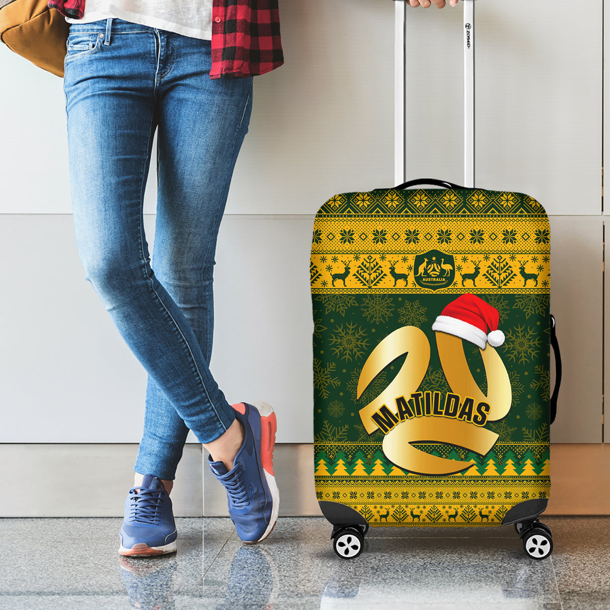 personalised-australia-matildas-christmas-luggage-cover-merry-xmas-2023-national-color