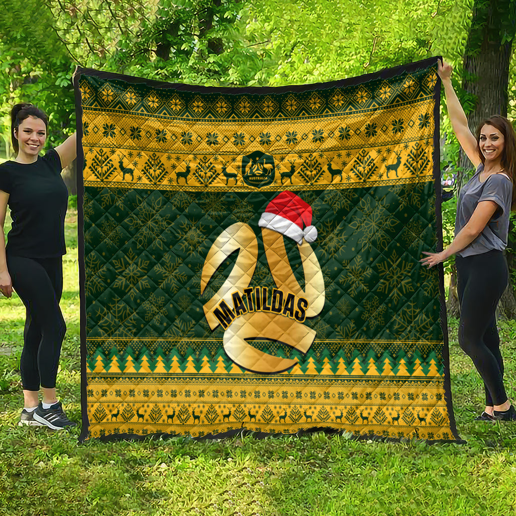 personalised-australia-matildas-christmas-quilt-merry-xmas-2023-national-color