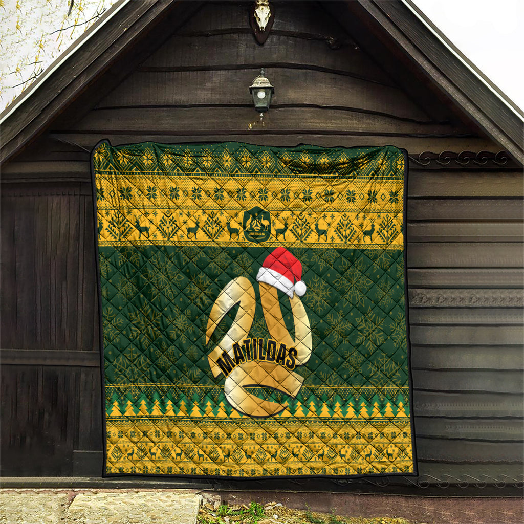personalised-australia-matildas-christmas-quilt-merry-xmas-2023-national-color