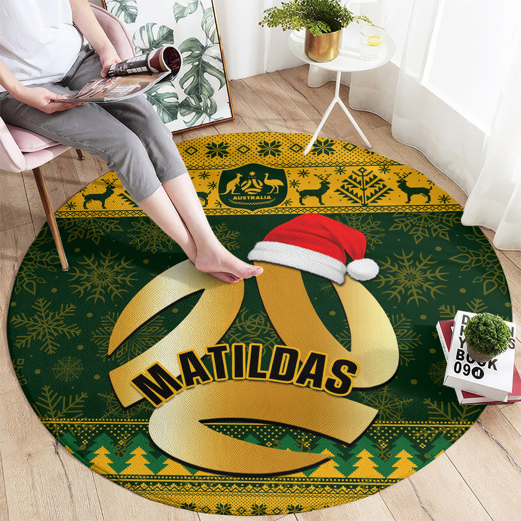 personalised-australia-matildas-christmas-round-carpet-merry-xmas-2023-national-color