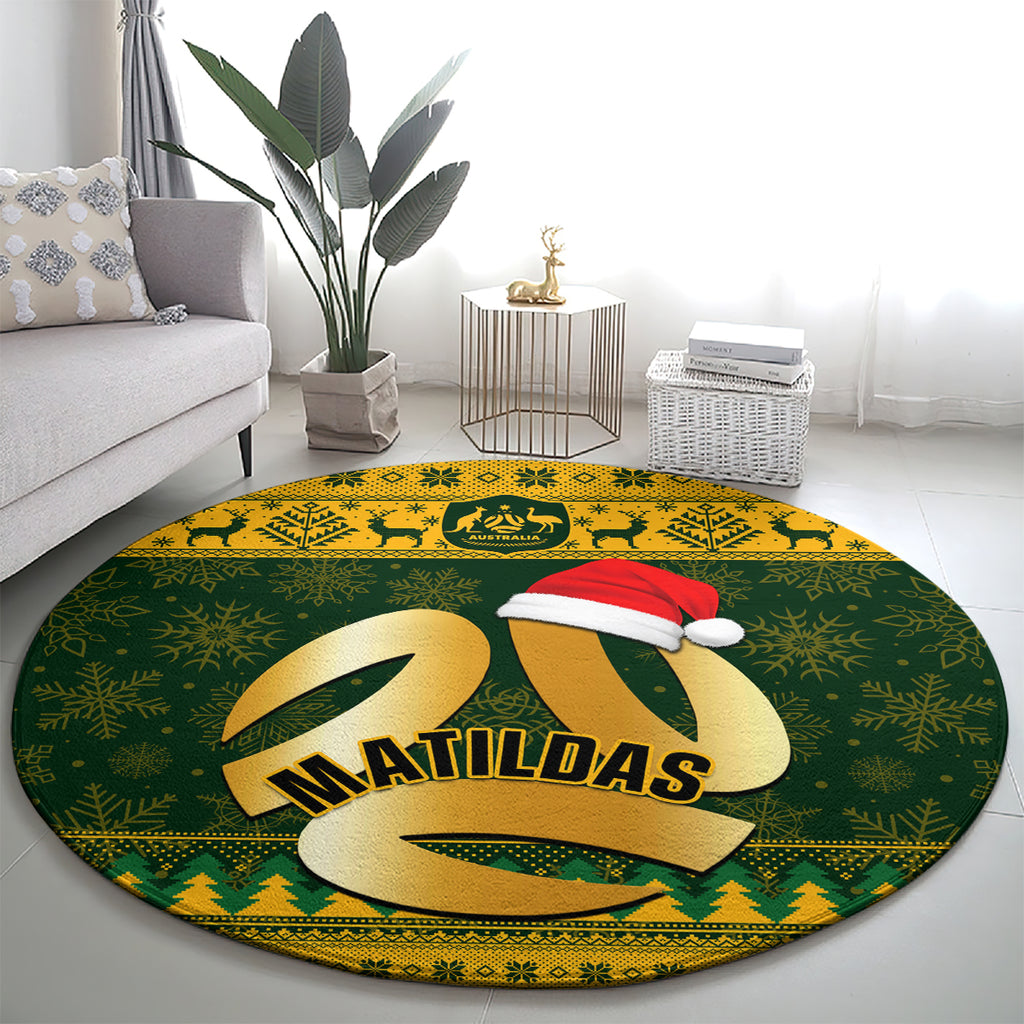 personalised-australia-matildas-christmas-round-carpet-merry-xmas-2023-national-color