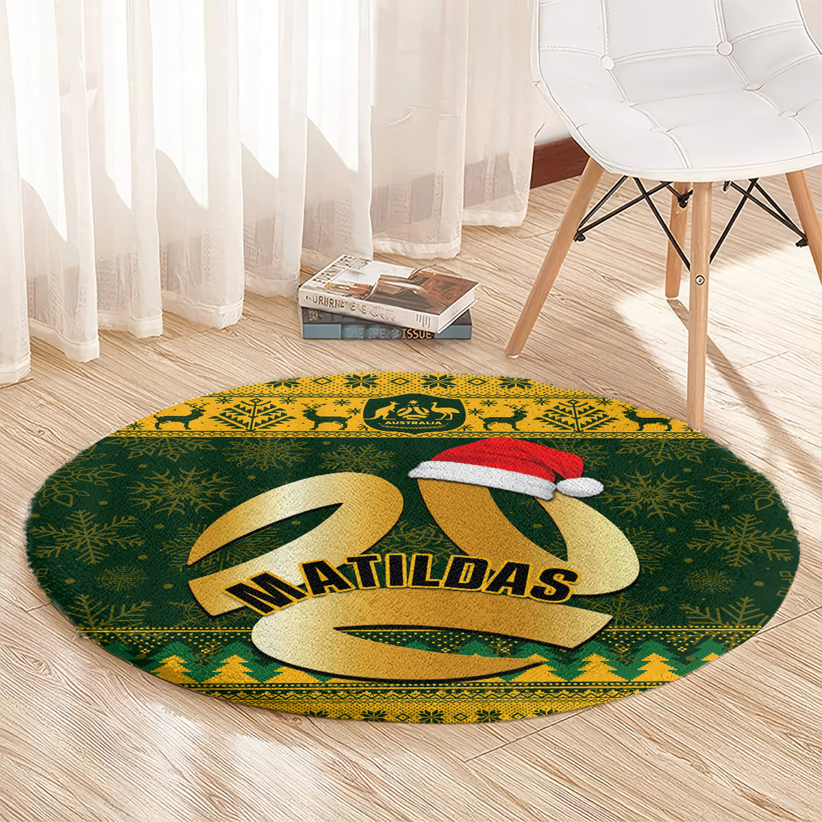 personalised-australia-matildas-christmas-round-carpet-merry-xmas-2023-national-color