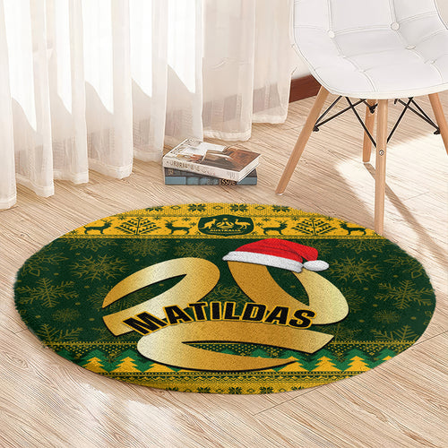 personalised-australia-matildas-christmas-round-carpet-merry-xmas-2023-national-color