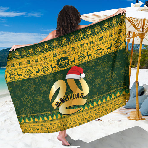 personalised-australia-matildas-christmas-sarong-merry-xmas-2023-national-color