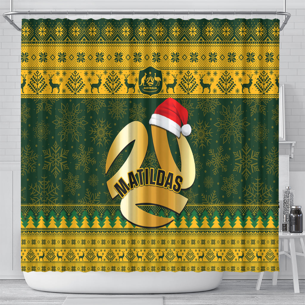 personalised-australia-matildas-christmas-shower-curtain-merry-xmas-2023-national-color