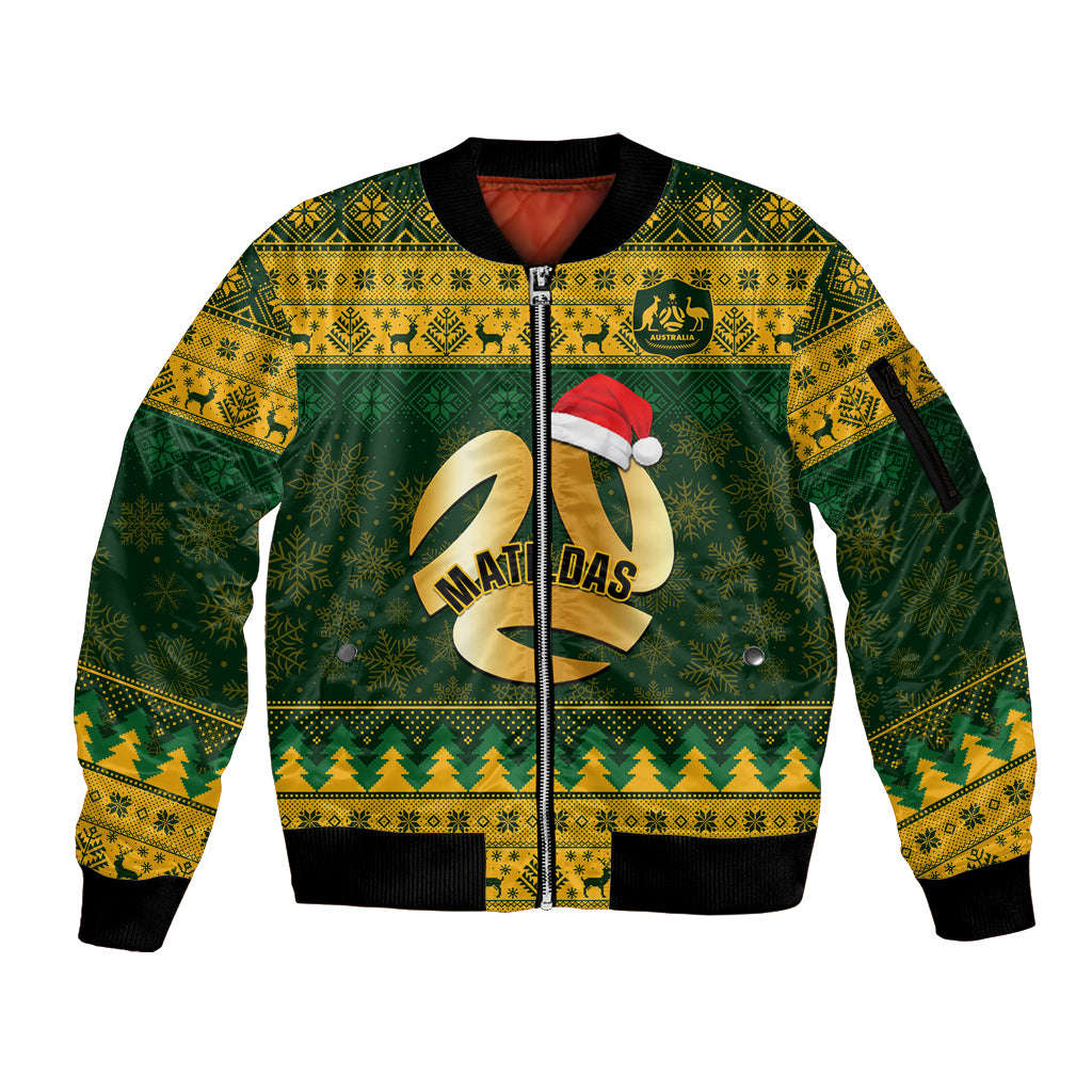 personalised-australia-matildas-christmas-sleeve-zip-bomber-jacket-merry-xmas-2023-national-color