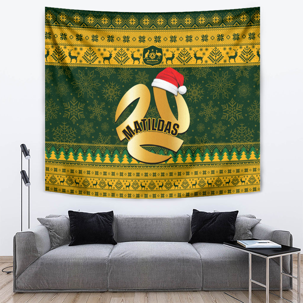 personalised-australia-matildas-christmas-tapestry-merry-xmas-2023-national-color