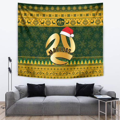 personalised-australia-matildas-christmas-tapestry-merry-xmas-2023-national-color