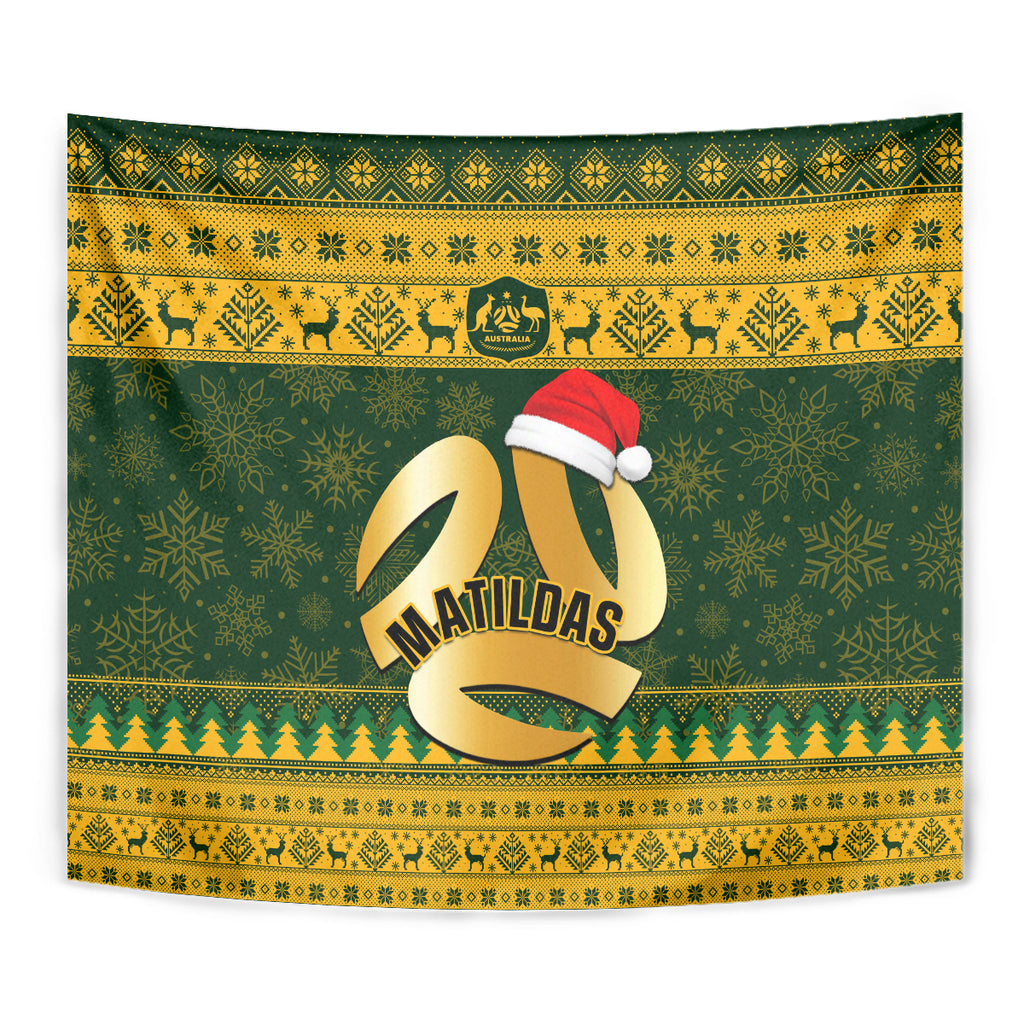 personalised-australia-matildas-christmas-tapestry-merry-xmas-2023-national-color