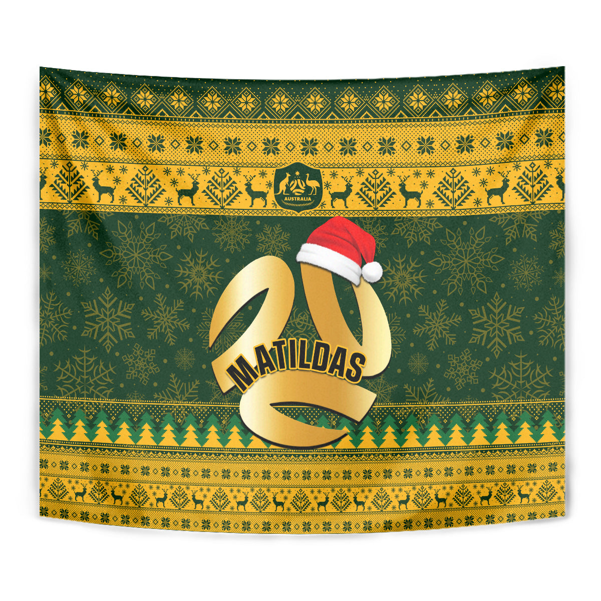 personalised-australia-matildas-christmas-tapestry-merry-xmas-2023-national-color
