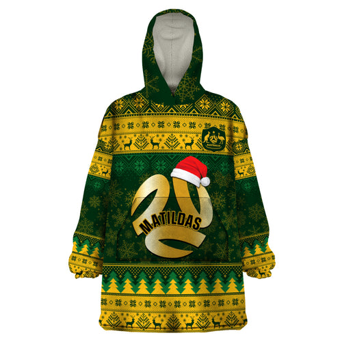 personalised-australia-matildas-christmas-wearable-blanket-hoodie-merry-xmas-2023-national-color