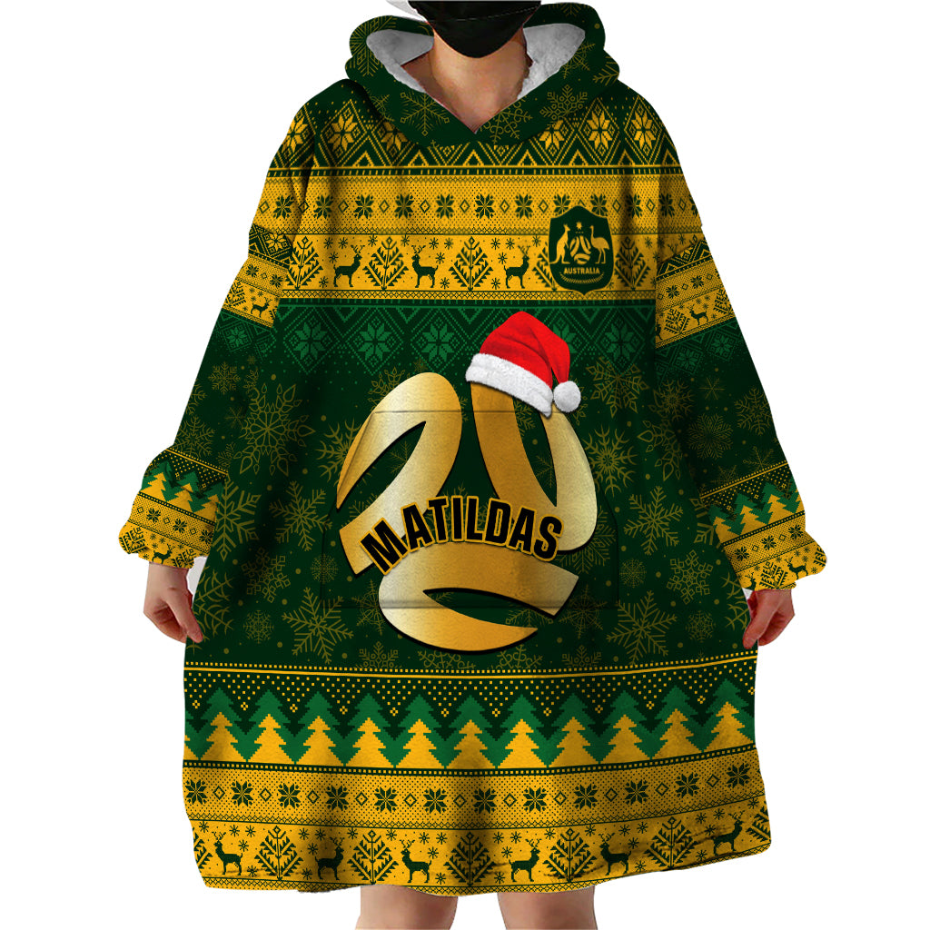 personalised-australia-matildas-christmas-wearable-blanket-hoodie-merry-xmas-2023-national-color
