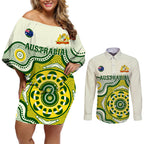australia-cricket-couples-matching-off-shoulder-short-dress-and-long-sleeve-button-shirts-boxing-day-2023-test-indigenous-art