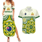 australia-cricket-couples-matching-summer-maxi-dress-and-hawaiian-shirt-boxing-day-2023-test-indigenous-art
